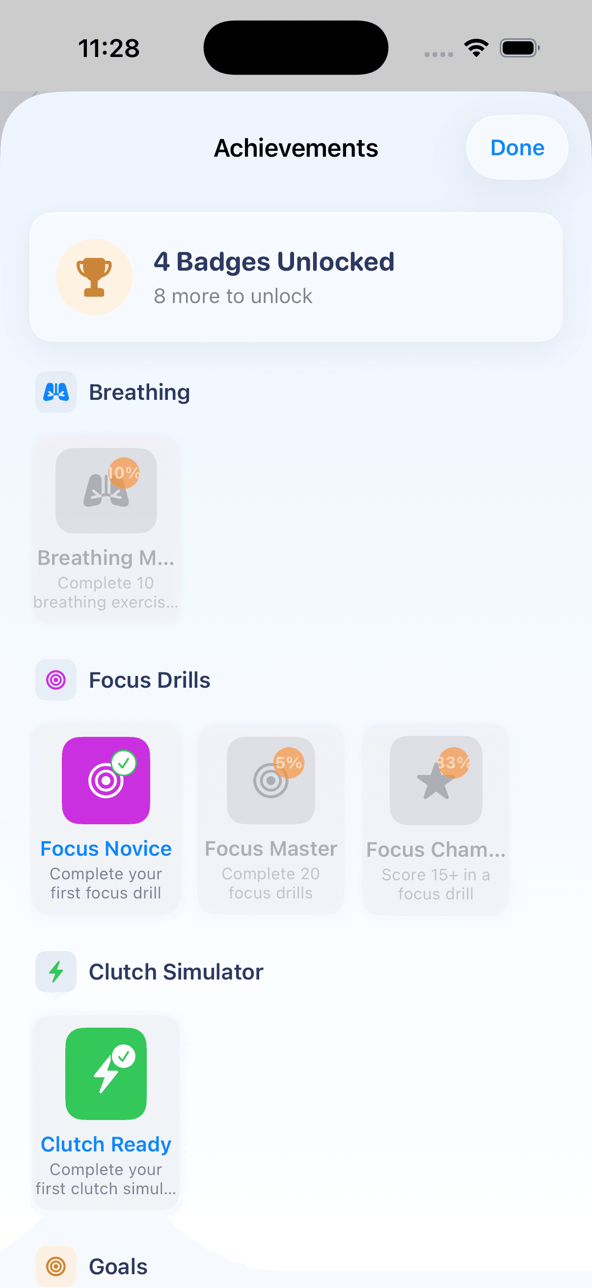 GameReady Achievements screen