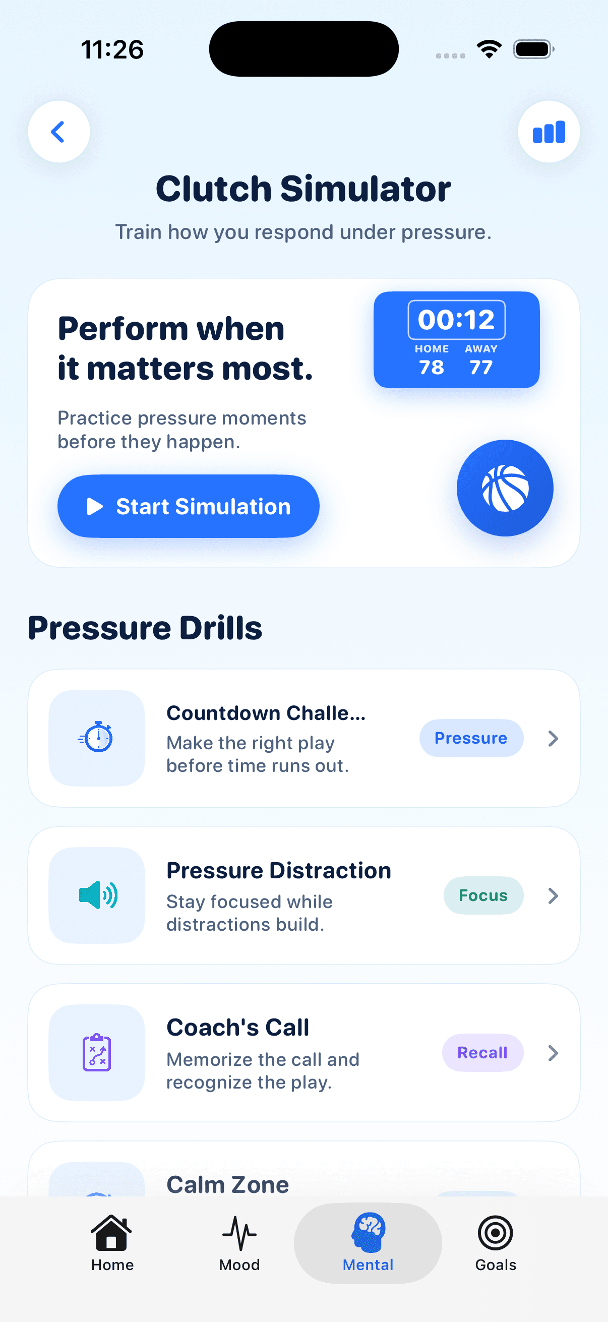 GameReady Clutch Simulator screen